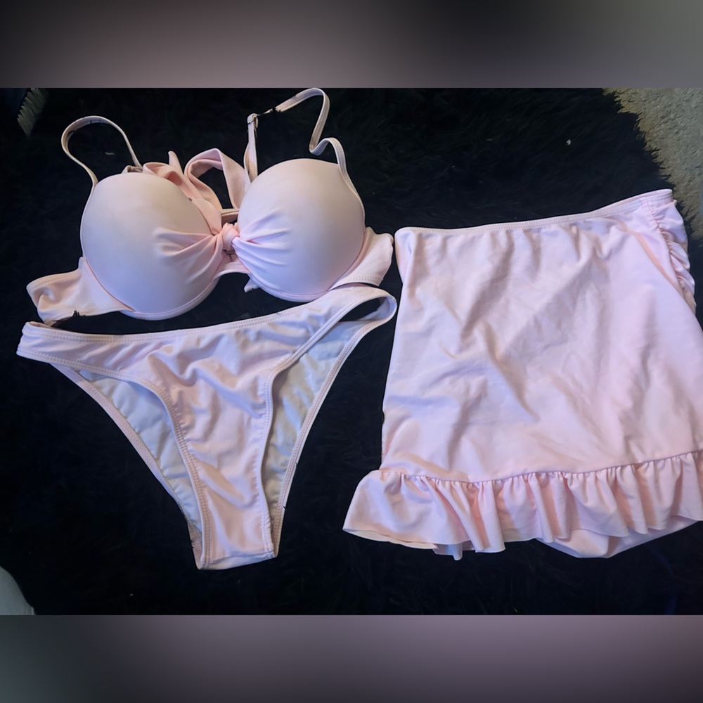 Pink Ruffled Bikini Set